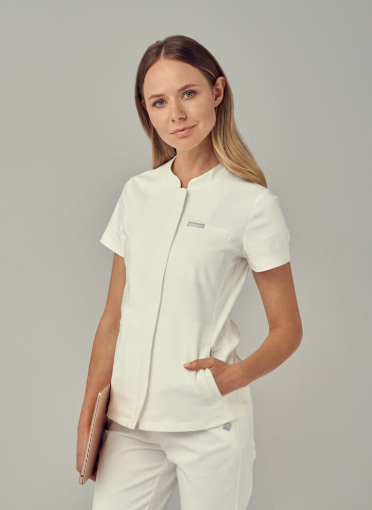 Bluza Medyczna Damska – Scrubs Classy Ecru