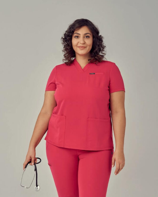 Bluza Medyczna Damska – Scrubs Comfy Burgundy