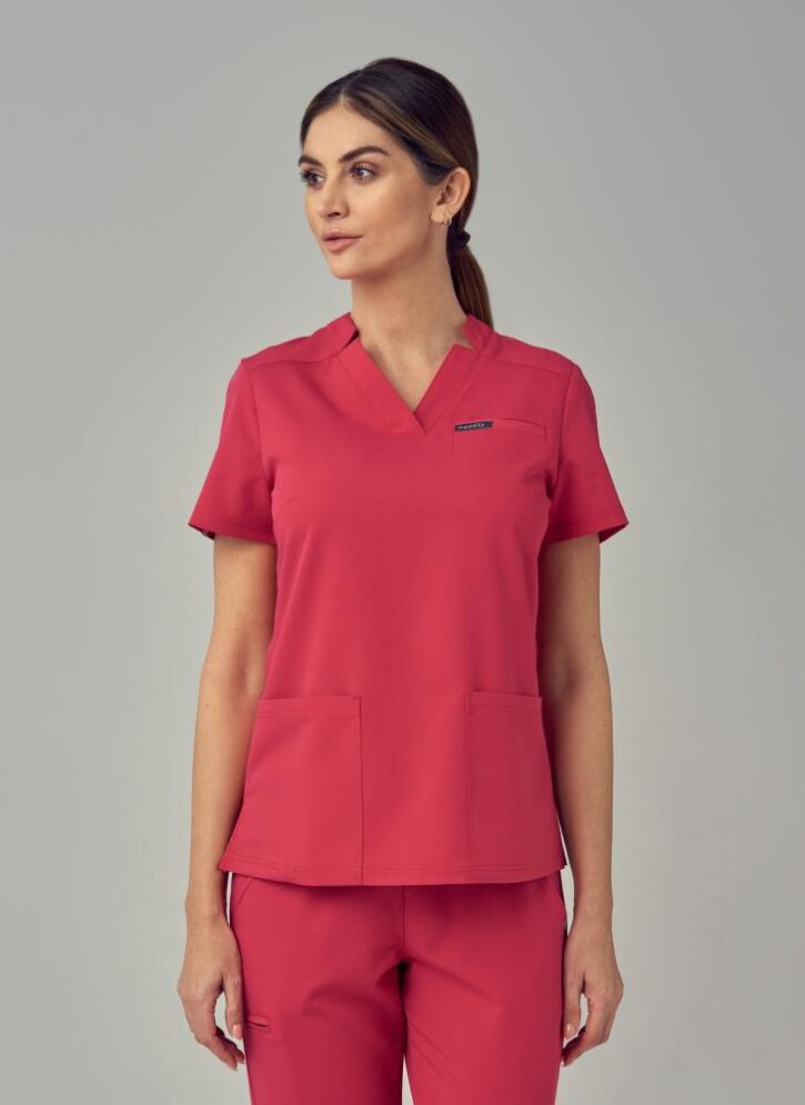 Bluza Medyczna Damska – Scrubs Comfy Burgundy