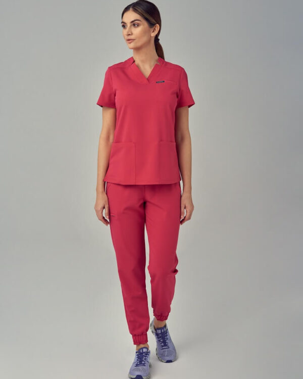 Bluza Medyczna Damska – Scrubs Comfy Burgundy