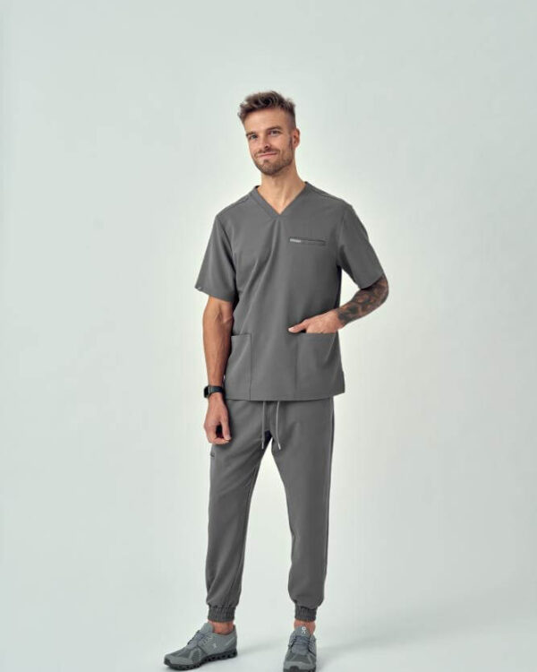 Bluza Medyczna Męska – Scrubs Sporty Gray