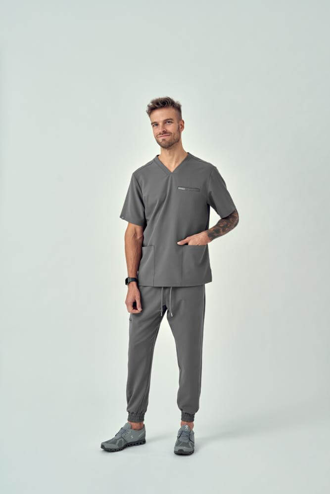 Bluza Medyczna Męska – Scrubs Sporty Gray