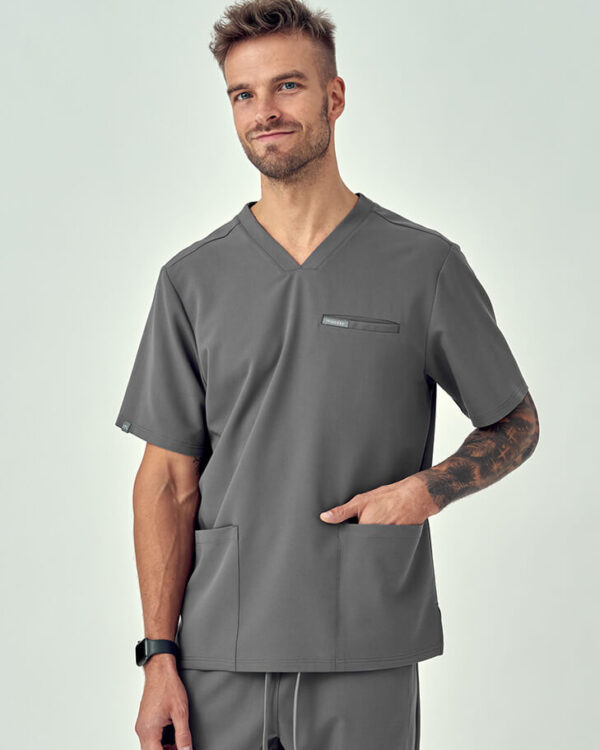 Bluza Medyczna Męska – Scrubs Sporty Gray