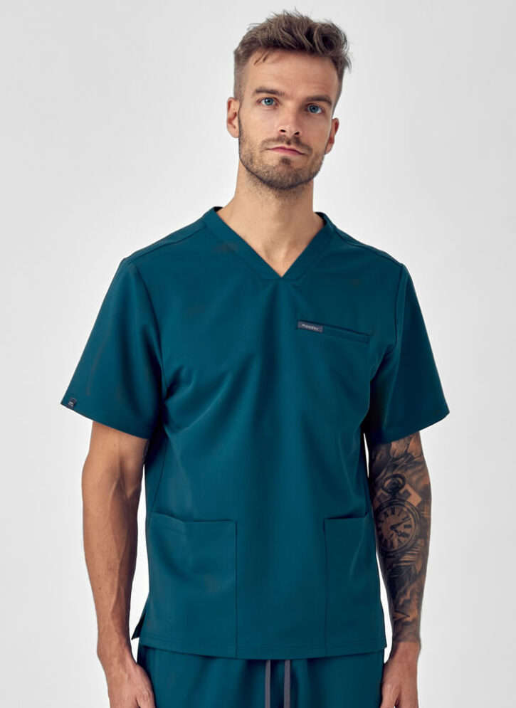 Bluza Medyczna Męska – Scrubs Sporty Green