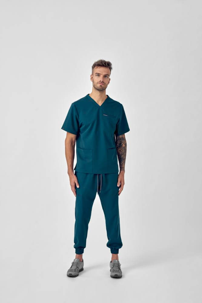 Bluza Medyczna Męska – Scrubs Sporty Green