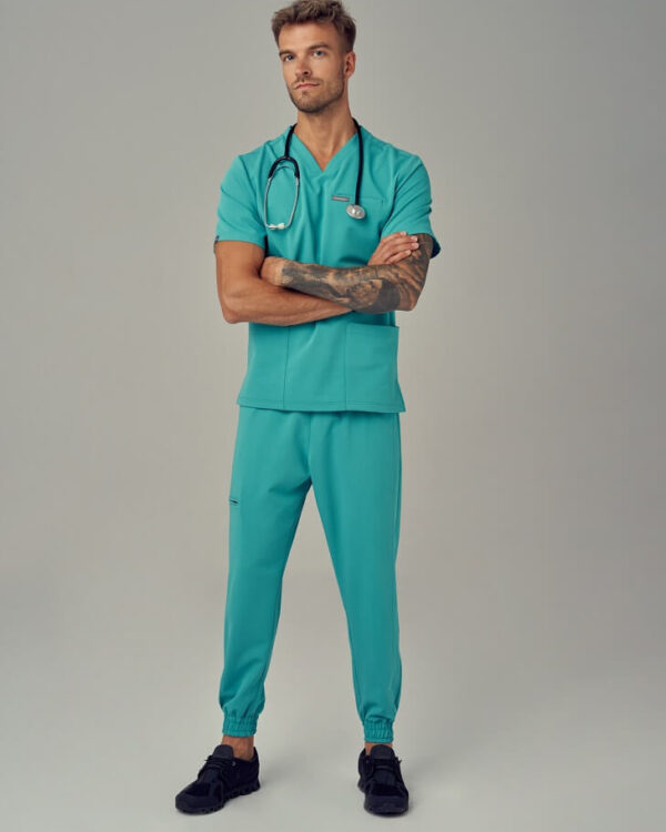 Bluza Medyczna Męska – Scrubs Sporty Mint