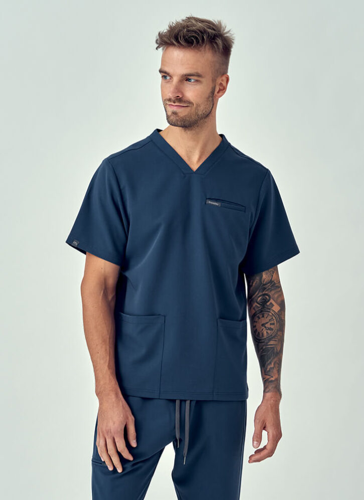 Bluza Medyczna Męska – Scrubs Sporty Navy