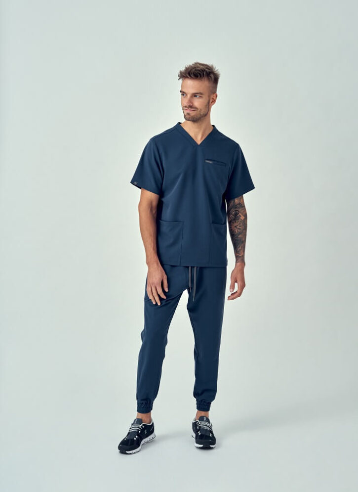 Bluza Medyczna Męska – Scrubs Sporty Navy