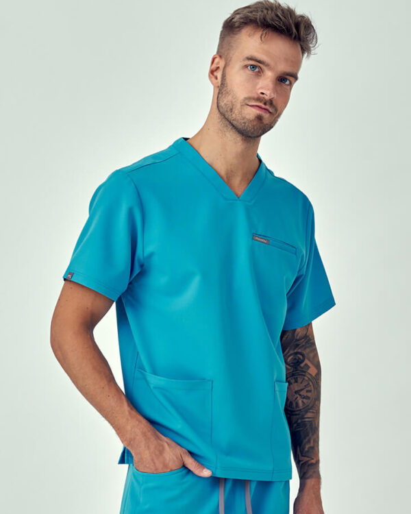 Bluza Medyczna Męska – Scrubs Sporty Ocean