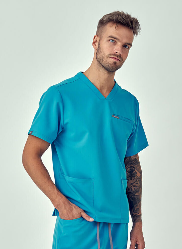 Bluza Medyczna Męska – Scrubs Sporty Ocean