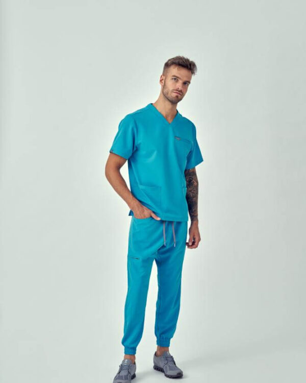 Bluza Medyczna Męska – Scrubs Sporty Ocean