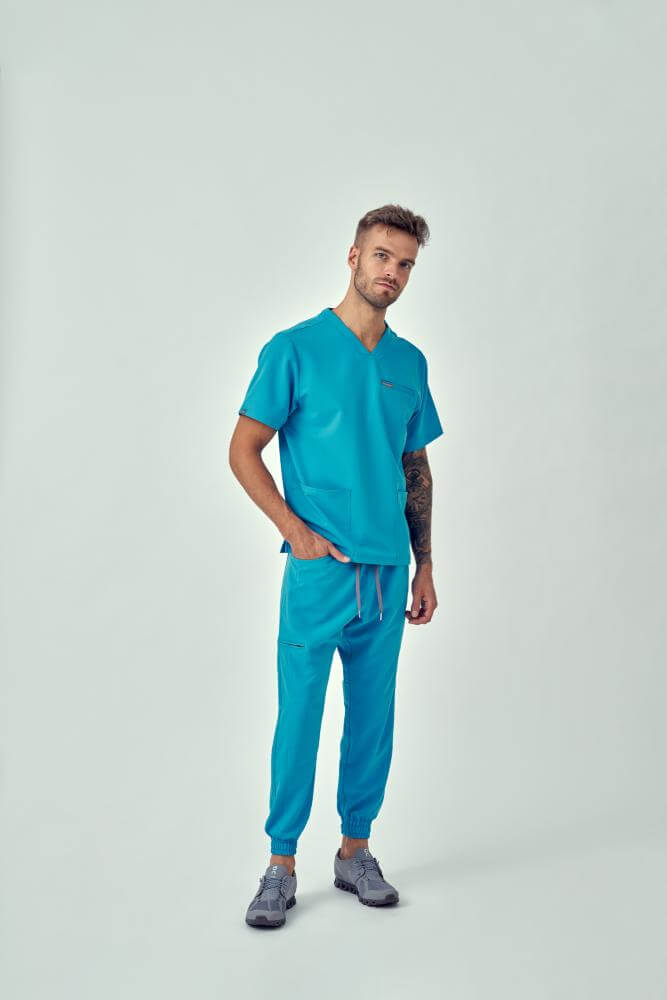 Bluza Medyczna Męska – Scrubs Sporty Ocean