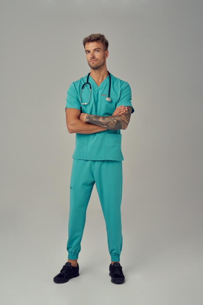 Spodnie Medyczne Męskie – Scrubs Sporty Mint