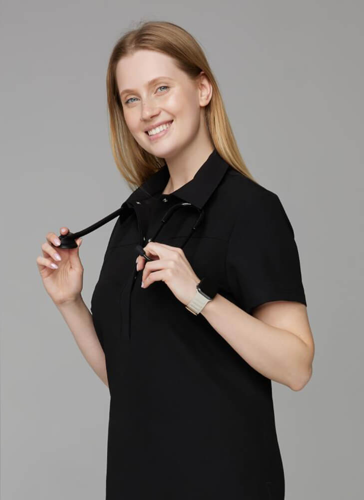Bluza damska medyczna polo black