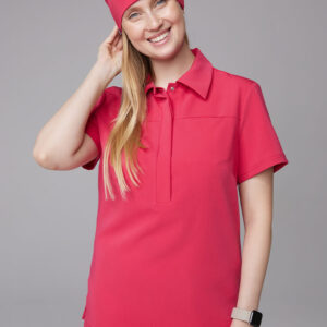 Bluza damska medyczna polo cherry