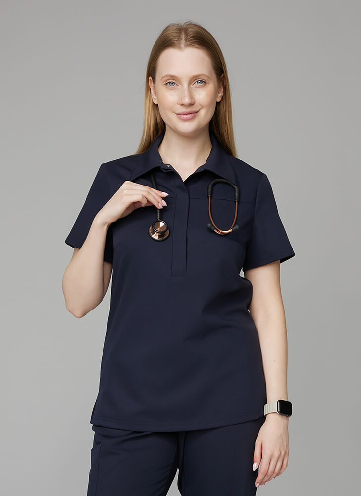 Bluza damska medyczna polo graphite