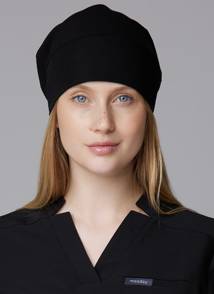 Czepek medyczny damski black