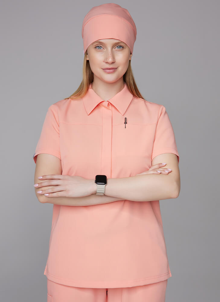 Czepek medyczny damski peach